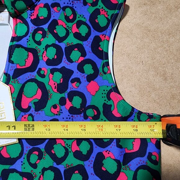 Emily Mccarthy Cheetah Print Vibrant Multicolor Top Large Coastal Preppy Golf - Picture 6 of 8